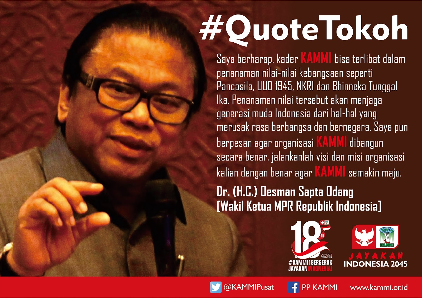 Quote Tokoh KAMMI – Dr. (H.C.) Oesman Sapta Odang